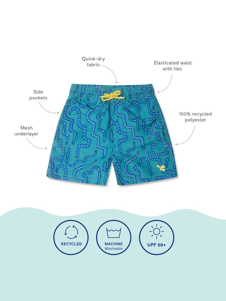 ירוק - Muddy Puddles מכנסי שחייה קצרים באפקט הגנה מפני קרני UV - תמונה 5 מתוך 5