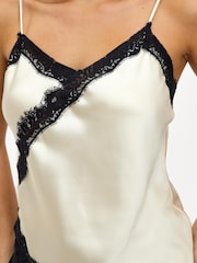 LOAVIES Cream Lace Detail Satin Cami Top - Image 5 of 5