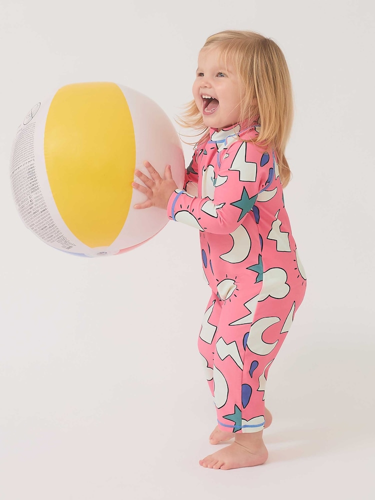 وردي فاتح - بذلة للبحر واقية من الأشعة البنفسجية من Muddy Puddles - صورة 2 من 5