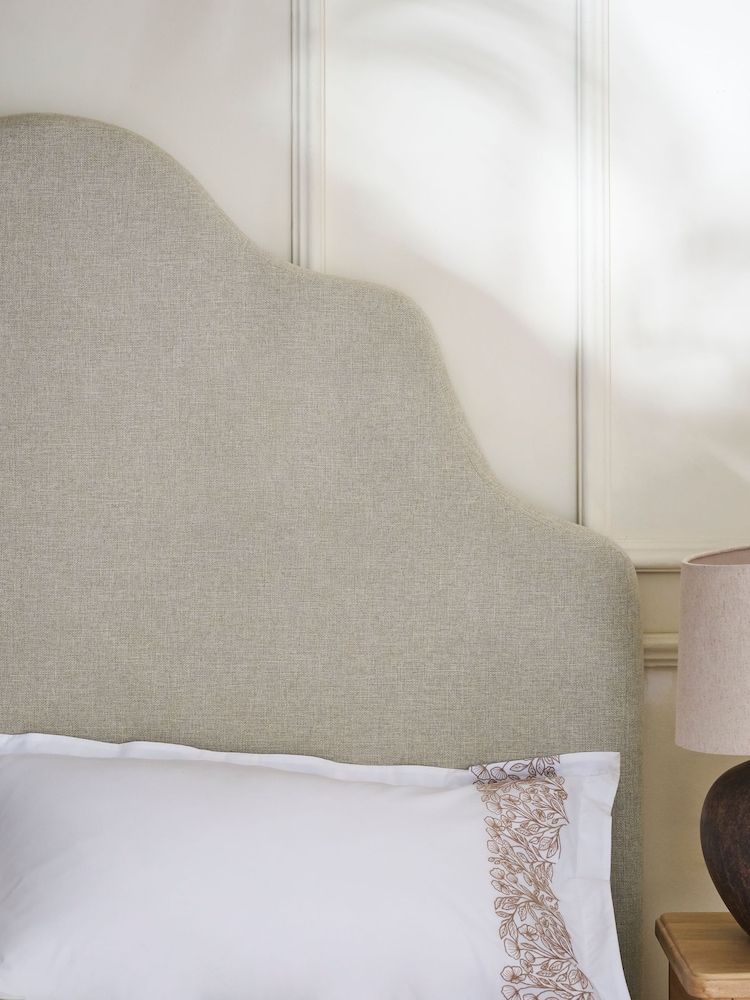 Tweedy Blend Oyster Grand Country Tall Upholstered Headboard - Image 2 of 4 Tweedy Blend Oyster Grand Country Tall Upholstered Headboard - Image 2 of 4