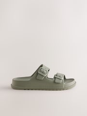 Sage Green Two Buckle EVA Sandals - Image 3 of 7