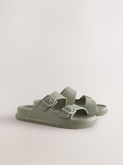 Sage Green Two Buckle EVA Sandals - Image 4 of 7