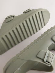 Sage Green Two Buckle EVA Sandals - Image 5 of 7