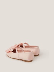 Monsoon Pink Baby Bow Satin Walker Shoes - Image 3 of 3