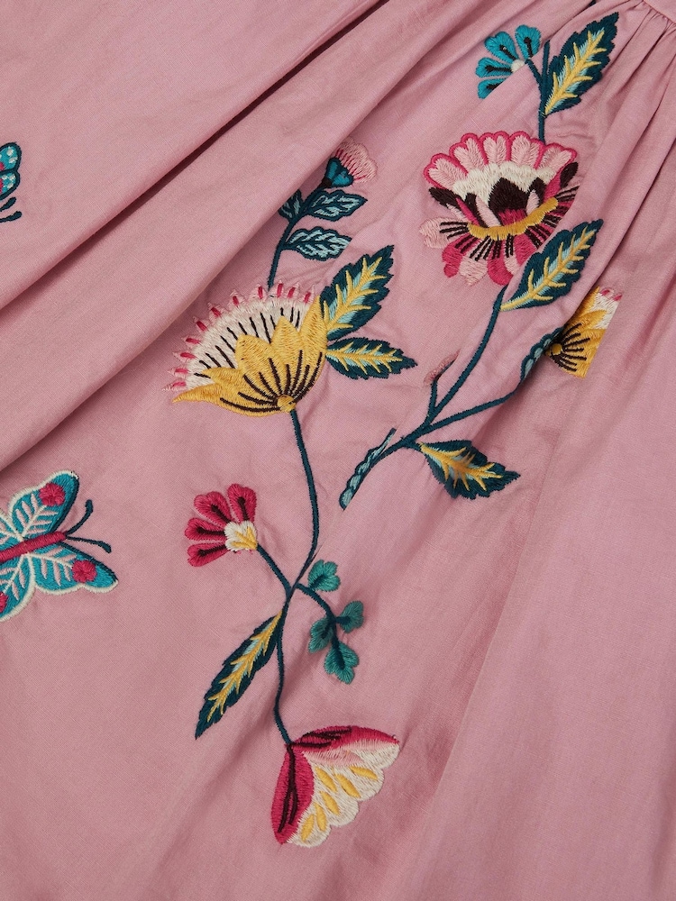 Monsoon Floral Embroidered Puff Sleeve Dress - תמונה 4 מתוך 4 Monsoon Floral Embroidered Puff Sleeve Dress - תמונה 4 מתוך 4