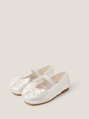 Monsoon Natural Baby Bow Satin Walker Shoes - Image 1 of 3