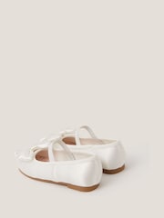 Monsoon Natural Baby Bow Satin Walker Shoes - Image 3 of 3