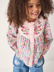 Monsoon Floral Print Scallop Collar Blouse - صورة 1 من 1