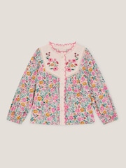 Monsoon blouse met Bloemenprint en geschulpte kraag - Afbeelding 2 van 4