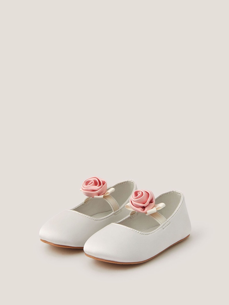 Monsoon Cream Baby Rosette Walker Shoes - Image 2 of 3