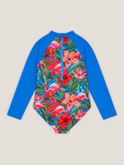 Monsoon Blue Tropical UPF50+ Long Sleeve Swimsuit - Image 2 of 3