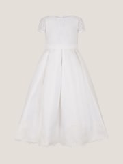 Monsoon White Lola Bow Lace Trim Dress - Image 1 of 3