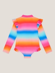 Monsoon Pink Rainbow UPF50+ Long Sleeve Swimsuit - Image 2 of 3