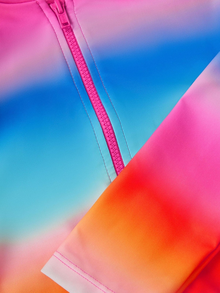 Monsoon Pink Rainbow UPF50+ Long Sleeve Swimsuit - Image 3 of 3