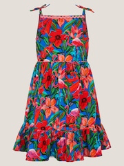 Monsoon Pink Tropical Print Jersey Beach Dress - Image 2 of 4