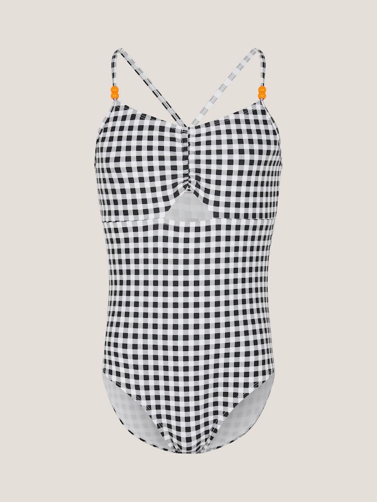 Monsoon Gingham Cut Out Swimsuit - صورة 1 من 3