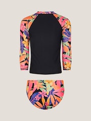 Monsoon Black Tropical Floral UPF50+ Rash Vest & Briefs Set - Image 2 of 3