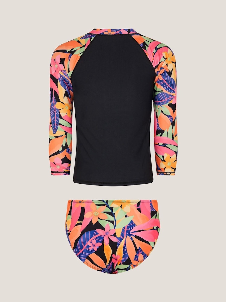 Monsoon Black Tropical Floral UPF50+ Rash Vest & Briefs Set - Image 2 of 3 Monsoon Black Tropical Floral UPF50+ Rash Vest & Briefs Set - Image 2 of 3