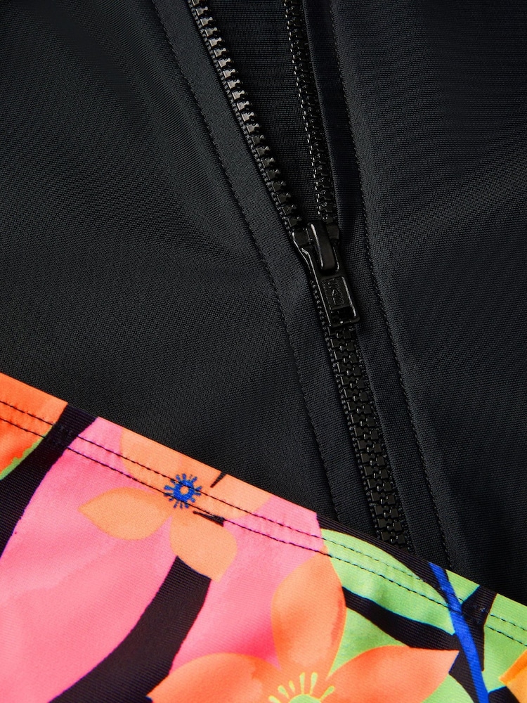 Monsoon Black Tropical Floral UPF50+ Rash Vest & Briefs Set - Image 3 of 3 Monsoon Black Tropical Floral UPF50+ Rash Vest & Briefs Set - Image 3 of 3