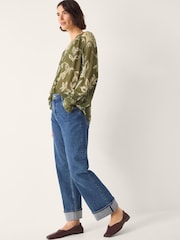 Monsoon Green Leona Leaf Print Blouse - Image 4 of 6