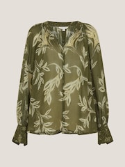 Monsoon Green Leona Leaf Print Blouse - Image 6 of 6