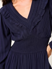 FatFace Pippa Navy Jacquard Dress - Image 3 of 6