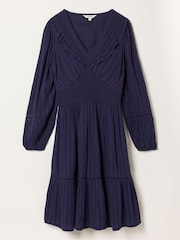 FatFace Pippa Navy Jacquard Dress - Image 6 of 6