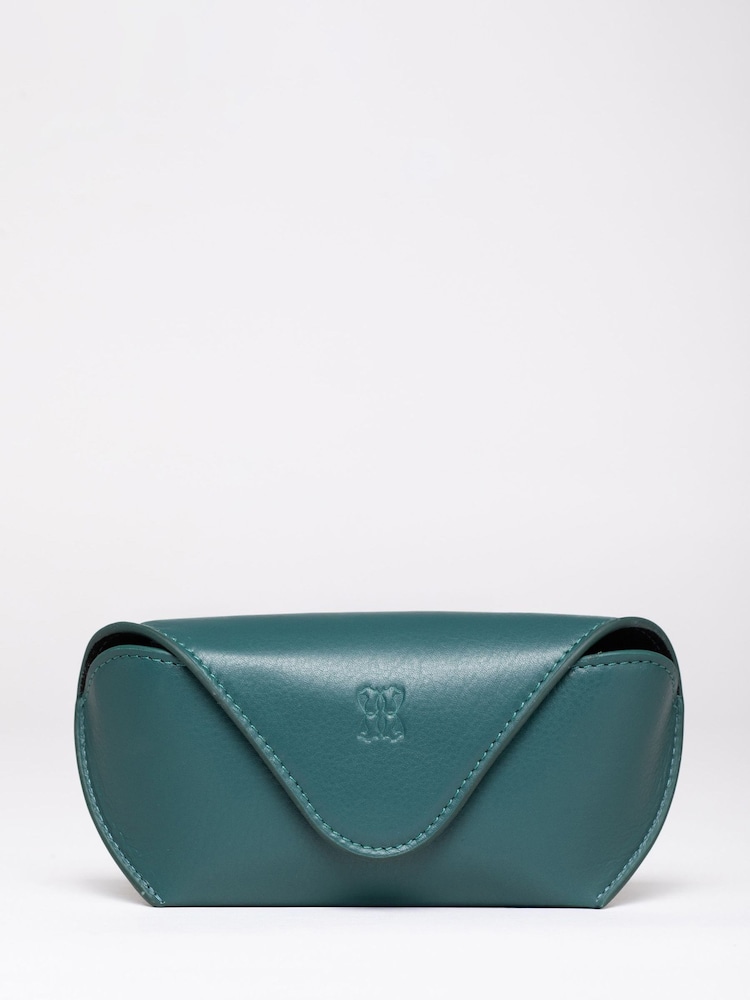 Lakeland Leather Green Flapover Leather Glasses Case - Image 1 of 4 Lakeland Leather Green Flapover Leather Glasses Case - Image 1 of 4