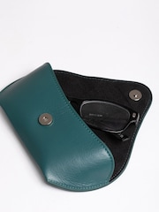 Lakeland Leather Green Flapover Leather Glasses Case - Image 3 of 4