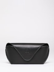 Lakeland Leather Black Flapover Leather Glasses Case - Image 1 of 4