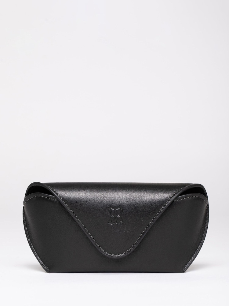 Lakeland Leather Black Flapover Leather Glasses Case - Image 1 of 4 Lakeland Leather Black Flapover Leather Glasses Case - Image 1 of 4