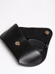 Lakeland Leather Black Flapover Leather Glasses Case - Image 3 of 4