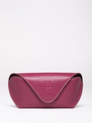 Lakeland Leather Pink Flapover Leather Glasses Case - Image 1 of 4