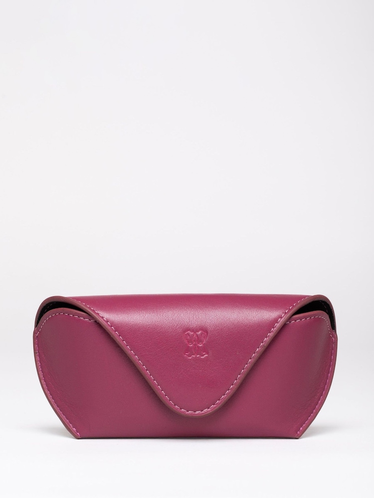 Lakeland Leather Pink Flapover Leather Glasses Case - Image 1 of 4 Lakeland Leather Pink Flapover Leather Glasses Case - Image 1 of 4
