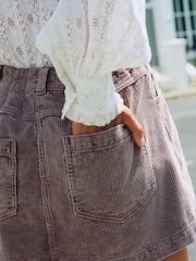 Washed Pink Corduroy Mini Skirt - Image 4 of 8