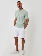 Threadbare Green Moss Stitch Knitted Polo Shirt - Image 3 of 5