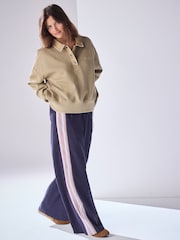 Green Popper Neck Washed Rugby Sweat Top - Image 2 of 5