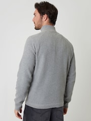 Threadbare Grey Waffle Knit Raglan Quarter Zip Jumper - Image 2 of 5