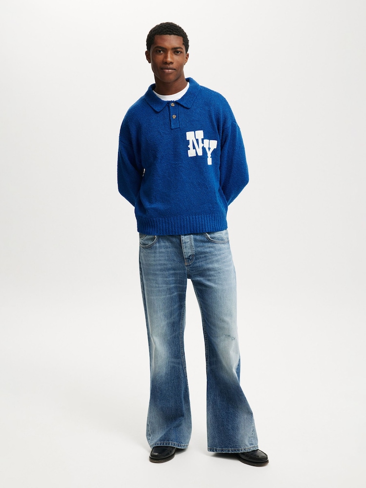 Cotton On Blue Boxy Rugby Polo Shirt - Image 4 of 4 Cotton On Blue Boxy Rugby Polo Shirt - Image 4 of 4