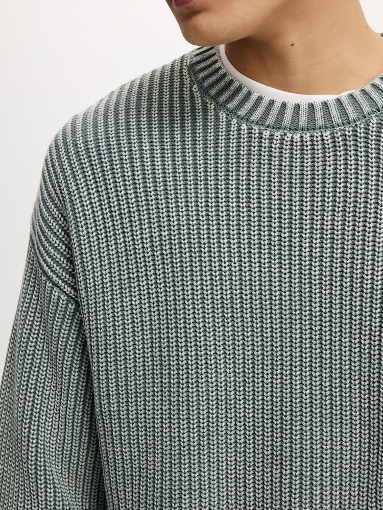 Cotton On Grey Washed Box Fit Crew Knit Jumper - Image 4 of 4 Cotton On Grey Washed Box Fit Crew Knit Jumper - Image 4 of 4
