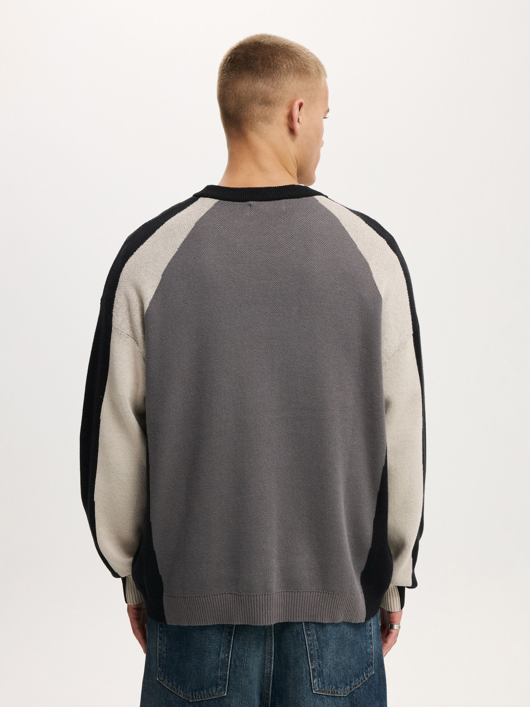 Buy Cotton On Stone Panel Sports Core Crew Neck Knit Jumper from