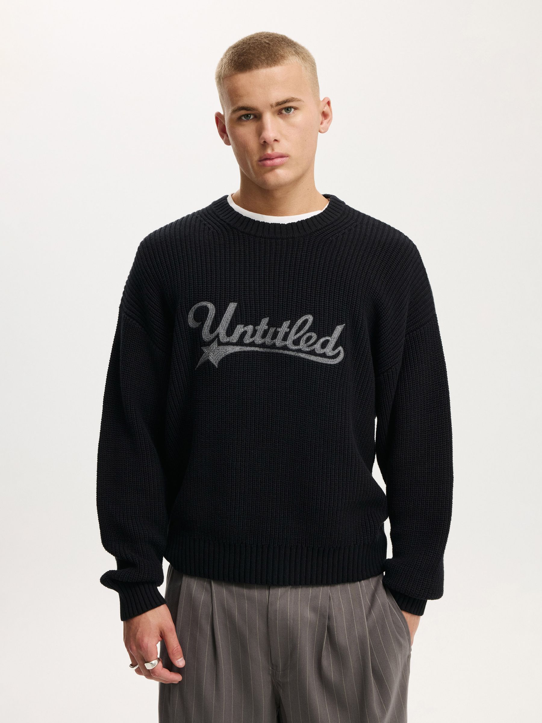 Comprar Preto - Suéter Cotton On Box Fit Crew Knit from Next Brazil