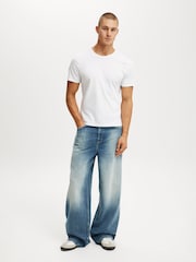 Cotton On Blue/White Super Baggy Jeans - Image 3 of 8
