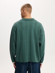 Cotton On Green Box Fit Rugby Polo Shirt - Image 2 of 4