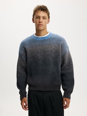 Cotton On Blue Ombre Crew Knit Jumper - Image 1 of 6