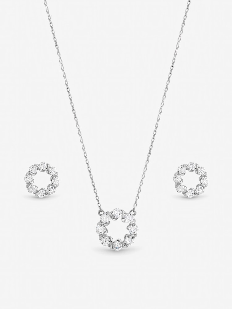 Jon Richard Silver Tone Crystal Open Circle Bridal Set Gift Box - Image 1 of 2 Jon Richard Silver Tone Crystal Open Circle Bridal Set Gift Box - Image 1 of 2