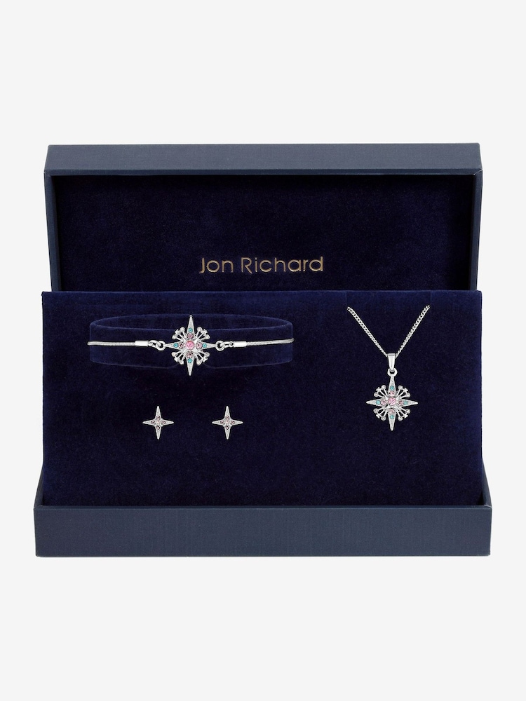 Jon Richard Silver Diamond Cut Star Trio Set Gift Box - Image 2 of 2