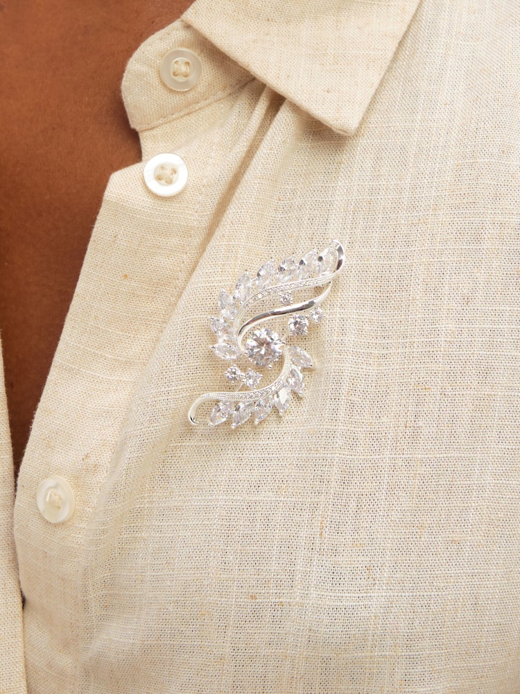 Jon Richard Silver Tone Crystal Brooch Gift Box - Image 4 of 4