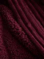 Burgundy Red Ribbed Dressing Gown - Image 10 of 10