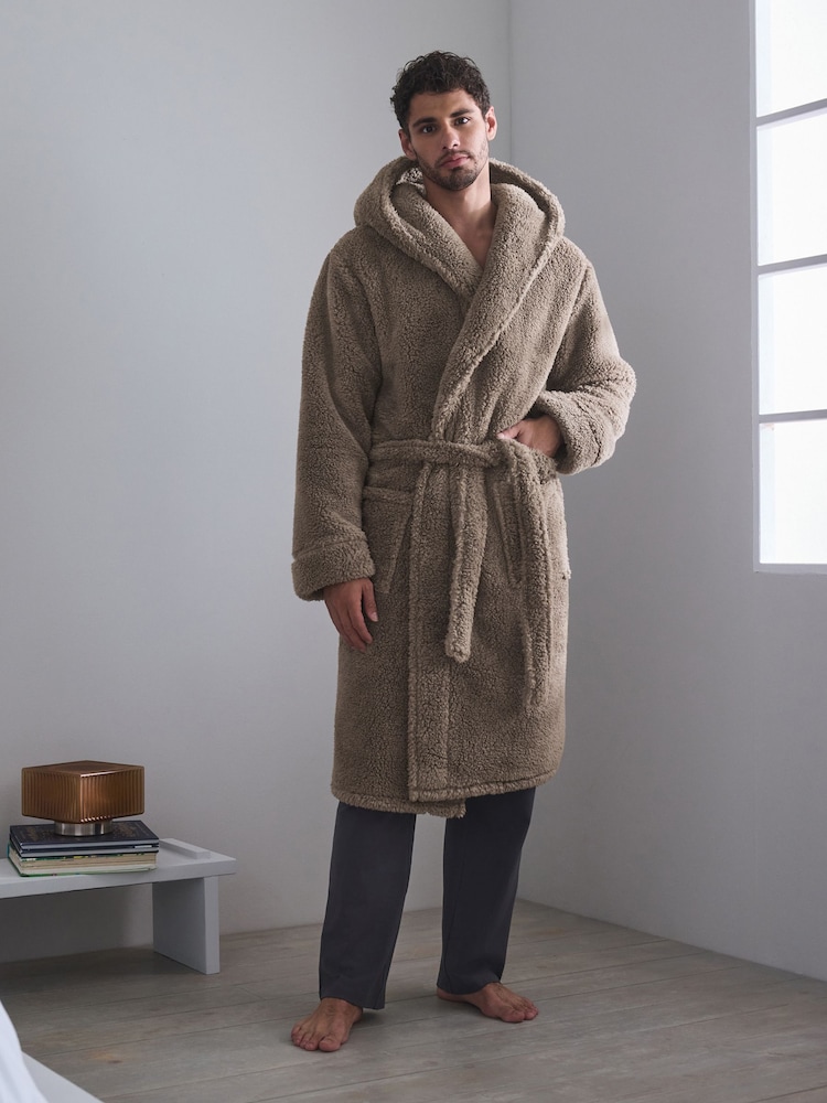 Neutral Borg Dressing Gown - Image 1 of 9
